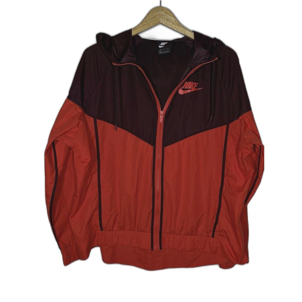 Nike Sportswear Windrunner Jacket Full Zip Women's Red Orange/Maroon Size XL